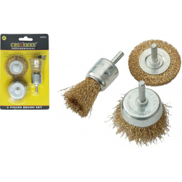 Sada 3 drátěných kartáčů