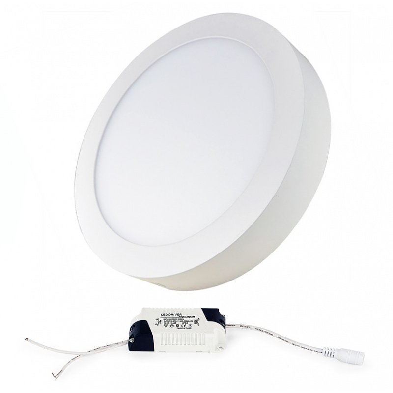 LED-Panel Deckenlampe Deckeleuchte CIRCULAR BRGD0117 225x35mm montiert - 18W - 230V - 1480Lm - warmweiß