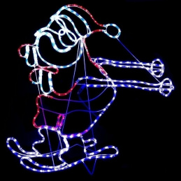 E25G WĄŻ ŚWIETLNY MIKOŁAJ NARTY 3D LED