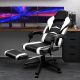 Aga Spielstuhl, Bürostuhl,Drehbarer Spielstuhl, Gamingstuhl, Racing Schreibtischstuhl,Chefsessel mit Fußstütze- Weiß
