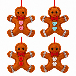 Aga Weihnachtsschmuck-set 4 Stück Lebkuchen