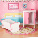 Aga MDF Holzpuppenhaus + Möbel 70cm rosa LED