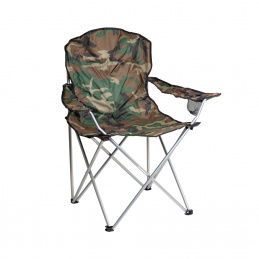 Linder Exclusiv Klappstuhl – Campingstuhl mit Armlehnen & Angelstuhl mit Getränkehalter, bis 120 kg Camouflage Faltbar Stuhl, Gartenstuhl