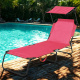 Aga Klappbarer Garten-Liegestuhl mit Baldachin MR4254 Rosa