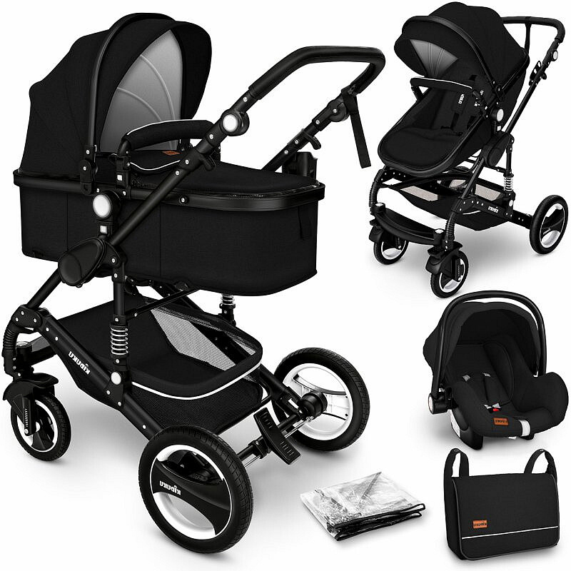Kiduku Kombikinderwagen 3in1 Schwarz/Schwarz 6DZ119 - II. WAHL