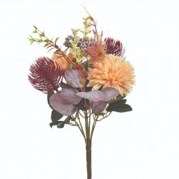 Sztuczne kwiaty Bukiet jesienny 35 cm wysokości brzoskwiniowy JAK ŻYWY