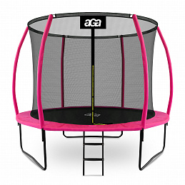 Aga SPORT EXCLUSIVE Trampolin 305 cm 10 ft Rosa, Kindertrampolin, Gartentrampolin mit Sicherheitsnetz + Schutznetz + Leiter