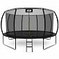 Aga SPORT EXCLUSIVE Trampolin 427 cm 14 ft Schwarz, Kindertrampolin, Gartentrampolin mit Sicherheitsnetz + Schutznetz + Leiter