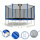 Aga SPORT PRO Trampolin 366 cm 12 ft Blau,Kindertrampolin,Gartentrampolin mit Sicherheitsnetz + Schutznetz + Leiter