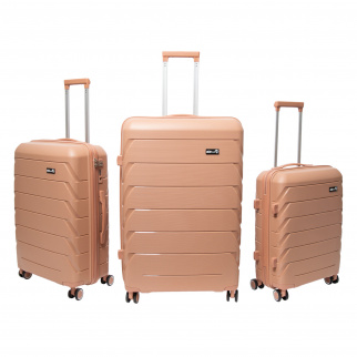 Aga Travel Kofferset 3-teilig MR4675 – Hartschalen-Reisekoffer aus Polypropylen mit TSA-Schloss, 360° Rollen, Handgepäck 33/63/93L, Cinnamon