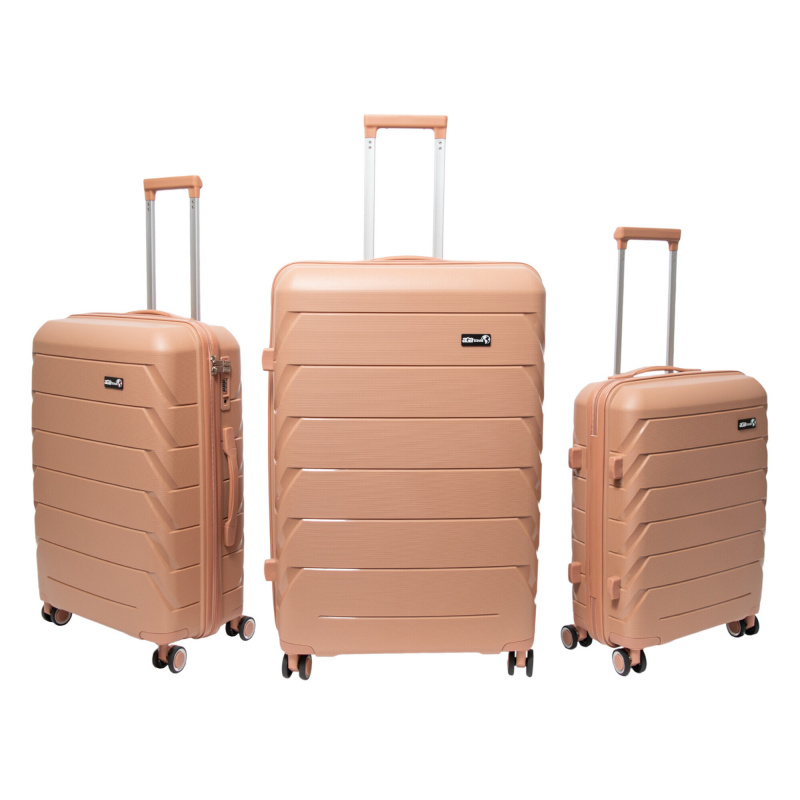 Aga Travel Kofferset 3-teilig MR4675 – Hartschalen-Reisekoffer aus Polypropylen mit TSA-Schloss, 360° Rollen, Handgepäck 33/63/93L, Cinnamon