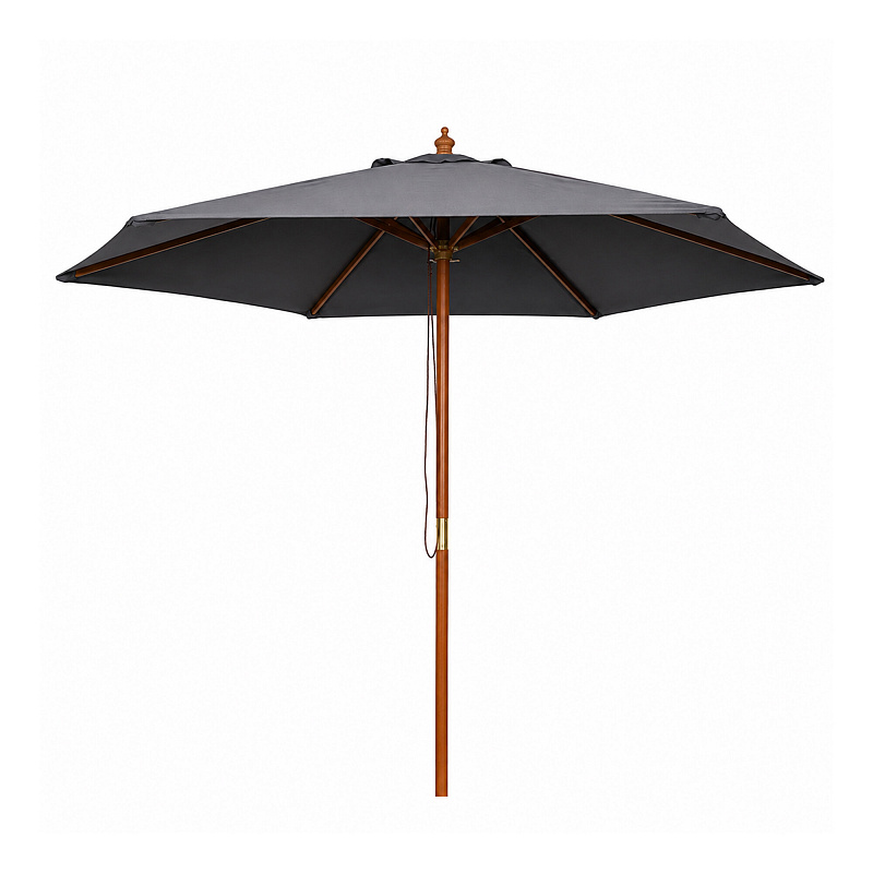 Linder Exclusiv Gartenschirm mit Holzkonstruktion 250 cm Dunkelgrau