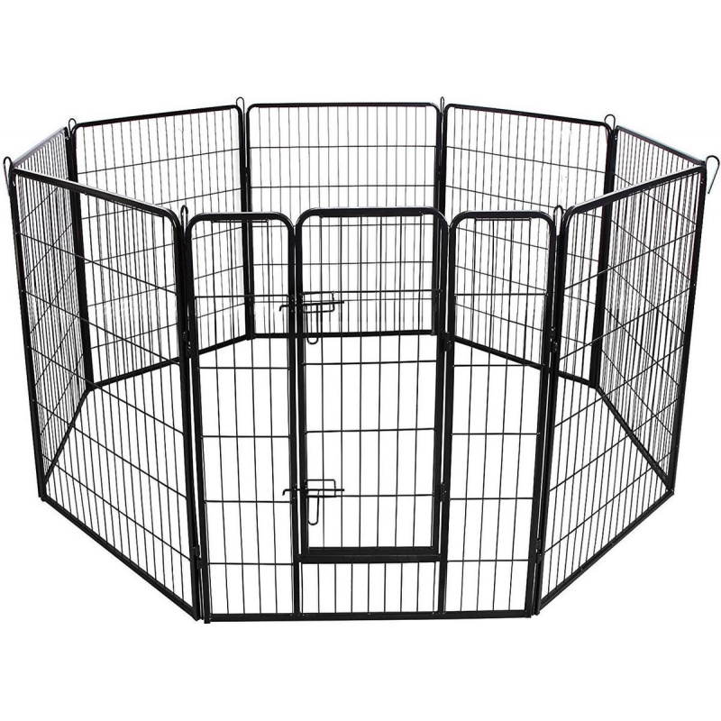 Aga Welpenauslauf aus Metall 100x120 cm, Freigehege mit Tür, Welpengitter für Hunde, Hasen & Kleintiere Hunde Lauftgitter