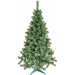 Aga Weihnachtsbaum Tanne mit Tannenzapfen 220 cm, Künstlicher Weihnachtsbaum, Tannenbaum mit ständer, Christbaum, Kunstbaum Weihnachten