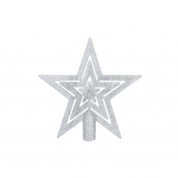 Aga Glitzer-Stern-Weihnachtsbaumspitze Silber