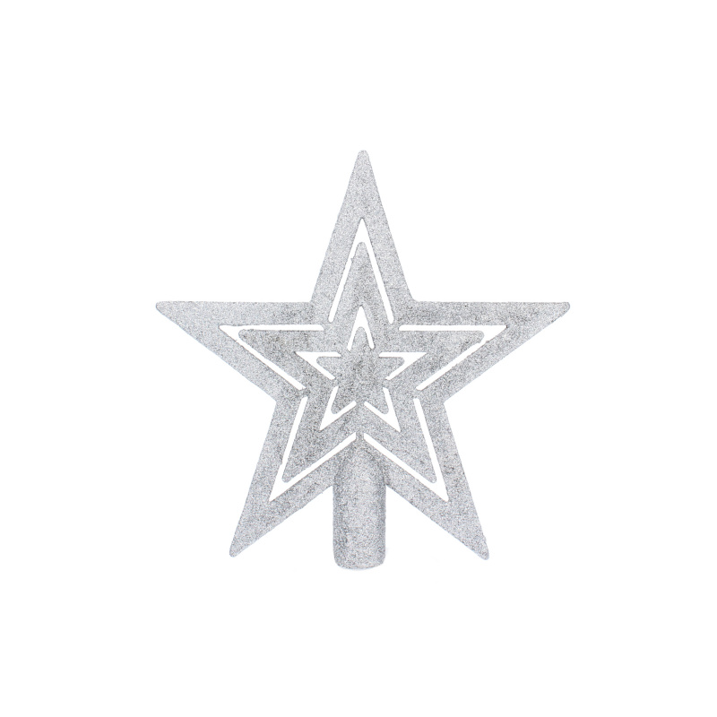 Aga Glitzer-Stern-Weihnachtsbaumspitze Silber