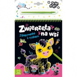 Aksjomat Kolorowa Zdrapywanka z rysikiem Zwierzęta na wsi. KS0657 uniwersalny