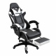 Aga Gaming-Stuhl Schwarz - Weiß mit Fußstütze