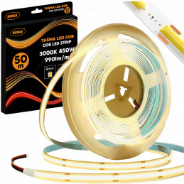 LED pásek COB Neon 12V - 480D - 9W/m - IP20 - 50m - teplá barva