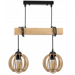 Závěsné stropní svítidlo LED dřevěný trám 2xE27 Wooden Ball Lustr