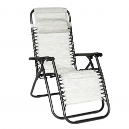 Aga Gartenliege GRT MR54CH – Verstellbar mit Kopfstütze & Armlehnen, robust & wetterfest, klappbar mit Stahlrahmen, bis 120 kg