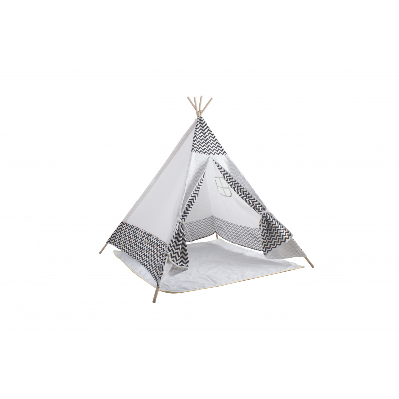Aga4Kids Kinder Teepee Zelt ZigZag Weiß