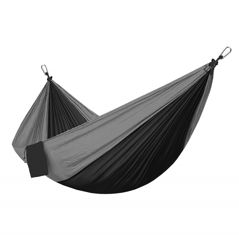 Aga Outdoor-Hängematte 270 X 140 cm Camping-Hängematte Reise-Hängematte Schwarz / Grau