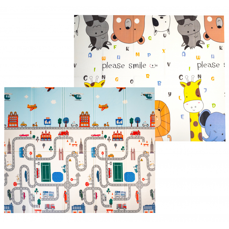 Aga4Kids Kinder Spielmatte 200x180 cm MR132 Krabbelmatte, Spielmatte doppelseitig, Spielunterlage ,Spielteppich, Spielteppich für Kinder