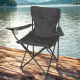 Linder Exclusiv Klappstuhl PO2481 – Campingstuhl & Angelstuhl mit Getränkehalter & Tragetasche, bis 120 kg, Dunkelgrau Faltbar Stuhl, Gartenstuhl
