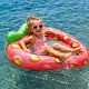 Aga Aufblasbares Schwimmender Bett, Luftmatratze 145x80 cm Erdbeere