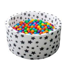 Aga Bällebad für Baby ab 1 Jahr, Rundes Weiches Schaumstoff Bällepool mit 200 Bälle, 90x40 cm Ballgrube Spielzeug für Kleinkinder,