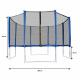 Aga SPORT PRO Trampolin 366 cm 12 ft Blau + Schutznetz