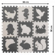 Aga Schaumstoff-Puzzlematte für Kinder 9-teilig Schwarz-Creme 85cm x 85cm x 1cm