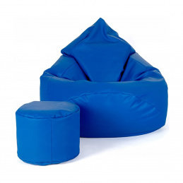 Aga Sitzsack Relaxationbag XXXL + Fußstütze Blau