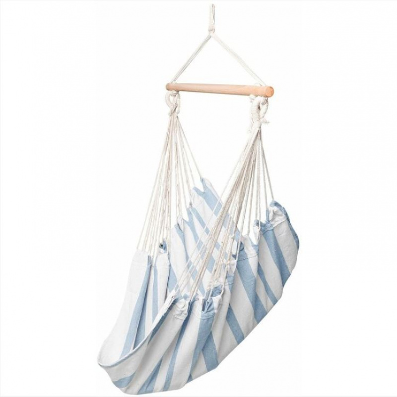 Linder Exclusiv Hängeschaukel,Hängesitz,Indoor-Outdoor,Belastbarkeit 150 Kg,Blau/Weiß