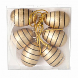 Dekoracja drewniana do powieszenia jajko 6 szt.