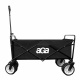 Aga Bollerwagen Gartenwagen faltbar mit Griff & Getränkehaltern bis 100 kg, Handwagen Outdoor MR 4611 Black