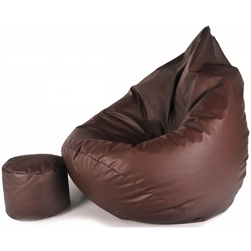 Aga Sitzsack Relaxationbag XXXL + Fußstütze Braun