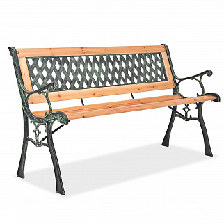 Linder Exclusiv Gartenbank 2- Sitzer Parkbank bis 150 Kg mit Rückenlehnen Gartenmöbel Holzbank MC4365 125x52x74 cm