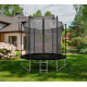 Aga SPORT FIT Trampolin 244 cm 8 ft Schwarz + inneres Schutznetz + Leiter
