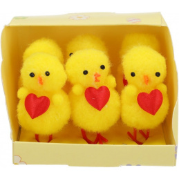 Małe kurczaki z serduszkami 6 szt. wielkanocne