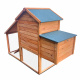 Aga Hühnerstall mit Auslauf aus Holz – wetterfest, inkl. Nistkasten und Rampe, für Hühner, 173x66x120 cm