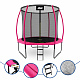 Aga SPORT EXCLUSIVE Trampolin 244 cm 8 ft Rosa, Kindertrampolin, Gartentrampolin mit Sicherheitsnetz + Schutznetz + Leiter