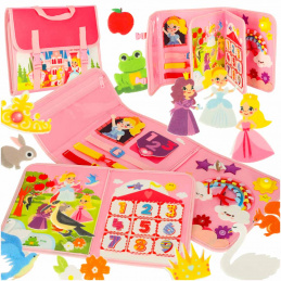 Senzorická manipulační deska montessori batoh růžová