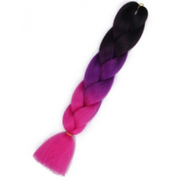 Aga Synthetikhaar Regenbogen ombre schwarz-lila-rosa