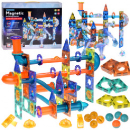 ŚWIECĄCE Klocki magnetyczne 3D - Zbuduj tor kulkowy KULODROM 116-ele ZA5894 uniwersalny