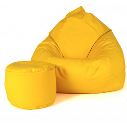 Aga Sitzsack Relaxtionbag XXXL + Fußstütze Gelb
