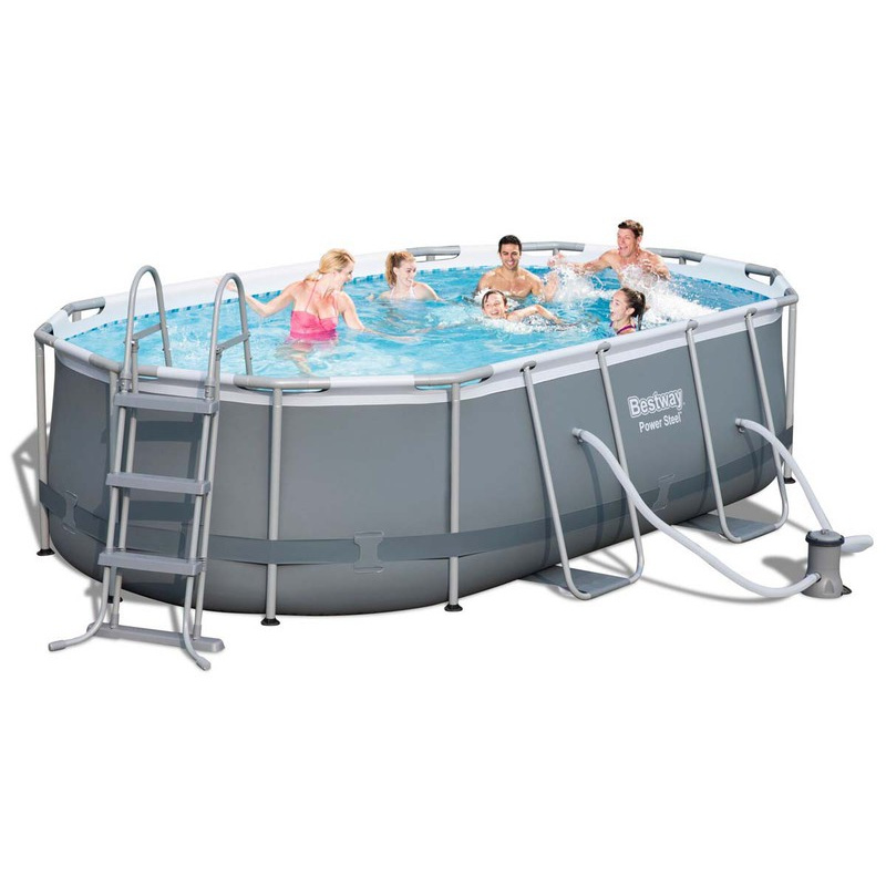 Bestway Power Steel Oval 4,88 x 3,05 x 1,07 m 56448 + Kartuschenfilterung