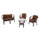 Aga Rattangarnitur BAHAMA Rattangruppe inkl.hochwertigen Polster Choco Brown