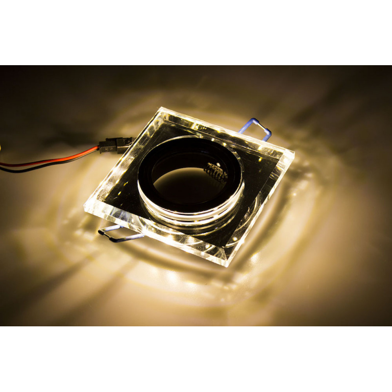 BERGE Pendelleuchte Deckenstrahler  Deckenleuchte  BRG71019 nicht schwenkbar - GU10 - quadratisch + LED-Streifen 3W warmweiß